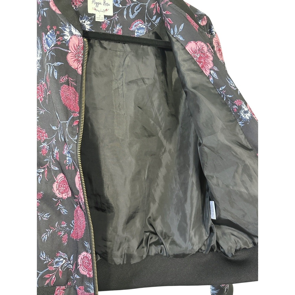Hippie Rose Women's Floral Bomber Jacket Size S Boho Indie Artsy Y2K Soft Grunge - Picture 4 of 8